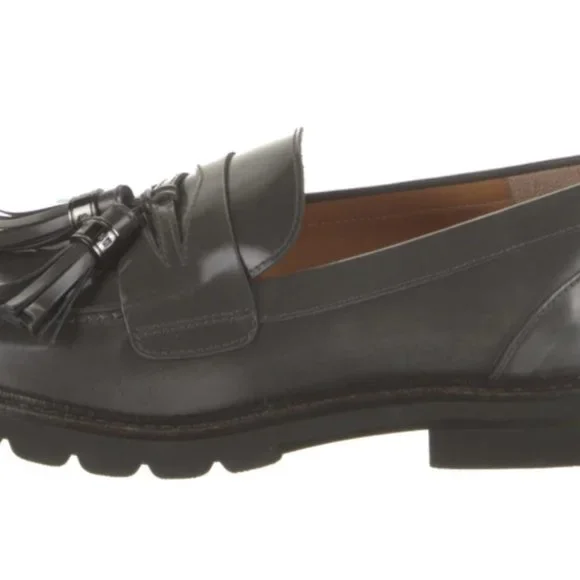 NWOT Stuart Weitzman Grey Leather Loafers - Picture 5 of 13